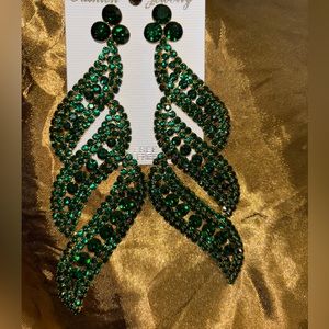 New Green Earrings Formal Wedding Prom Party Church